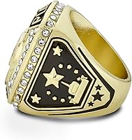 Vista 4 de Express Medals Anillos de Campeón de Color Oro con Varias Piedras Centrales Sintéticas Trofeo Premio Regalo Anillo de Campeonato Ganador Torneo