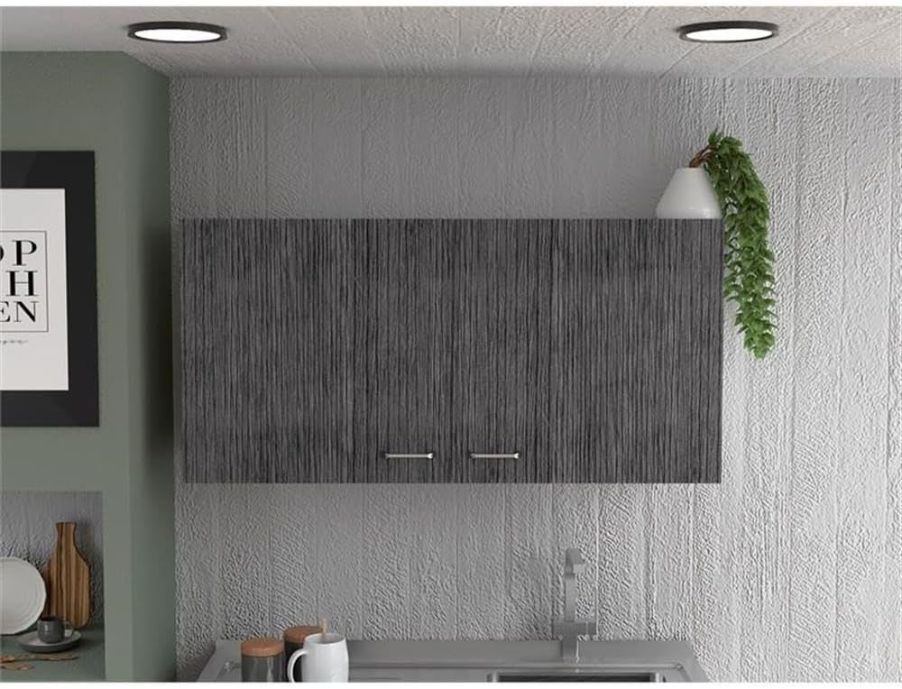 Home Square 2-Piece Set with Utility Sink and Wall Cabinet in White & Smoky Oak