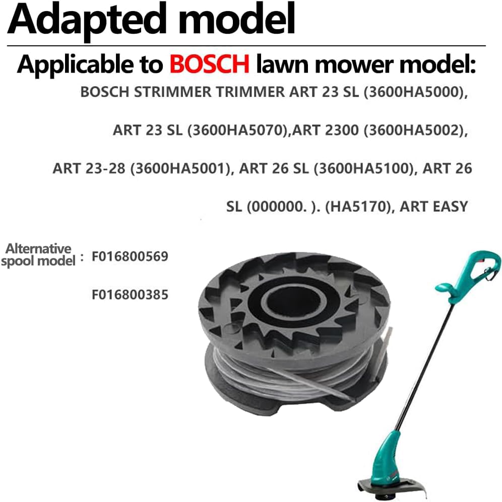 Bobine Filo Per Tagliabordi Bosch - 4 Pezzi Φ1,65mm, 4.9m | Compatibili Con EasyGrassCut, ART SL - Foto 6
