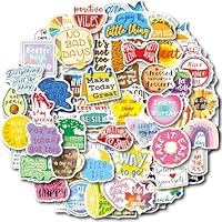100 Pcs Motivationsaufkleber Sticker Sprüche, Positive Affirmationen Inspirierende Motivation Aufkleber, Wasserfeste Vinyl Stickerset Stickerbomb für Laptop Scrapbook Journal Skateboard Koffer