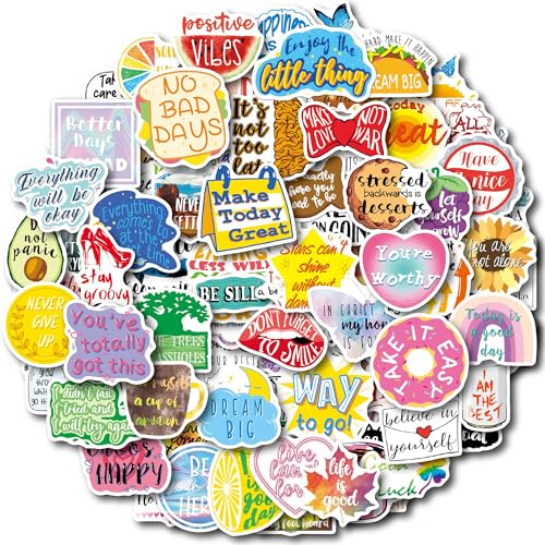 100 Piezas Pegatinas Motivacionales con Frases, Afirmaciones Positivas Pegatinas Inspiradoras de Motivación, Set de Pegatinas de Vinilo Resistente al Agua Stickerbomb para Portátil Scrapbook Diario