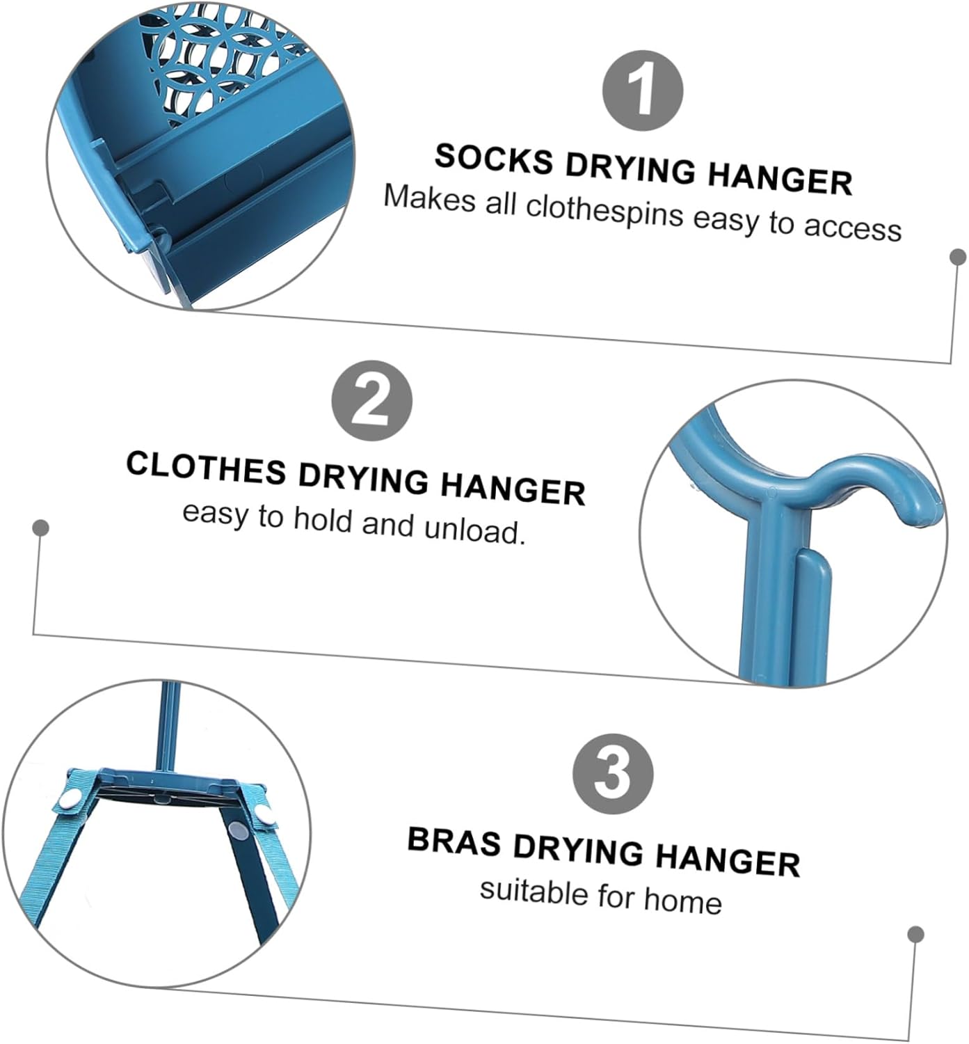 Multipurpose Foldable Clothes Drying Rack with Windproof Hooks for Socks Towels Underwear Lightweight Portable Laundry Hanger Stand for Indoor Outdoor Use Sturdy Design