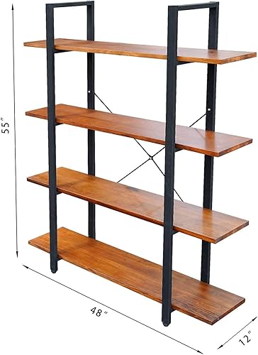 Miniatura 19 de CONSDAN Estantería de 2 niveles, mesa de sofá de madera maciza de álamo cultivada en Estados Unidos, estante de exhibición, estantería industrial,