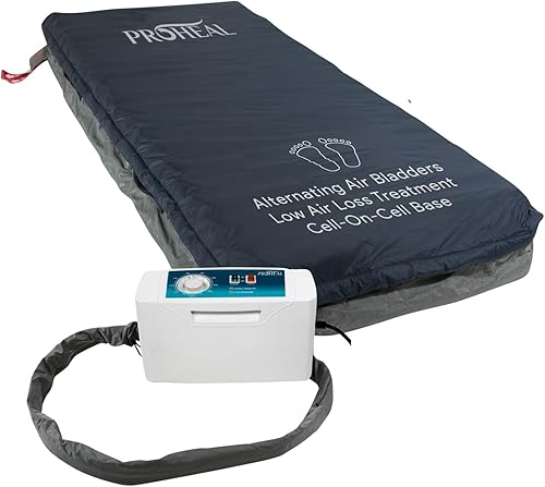 Miniatura 24 de Almohadilla de presión alterna de 5 pulgadas, 36 x 80 pulgadas, almohadilla de cama para evitar llagas de cama con bomba de aire eléctrica