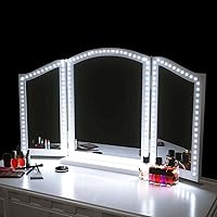 Vista 1 de Kit de luces LED para espejo de tocador para set de tocador de maquillaje, tira de luz LED flexible de 13 pies en zigzag (espejo no incluido)