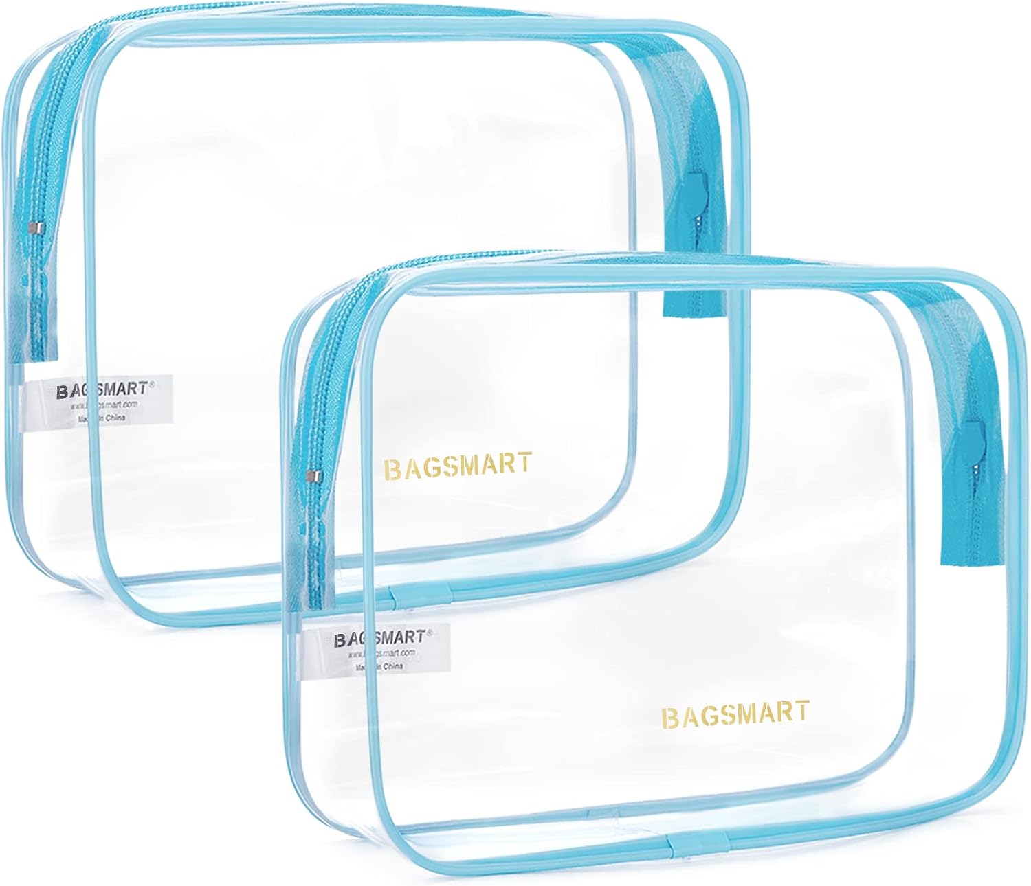 BAGSMART Clear Toiletry Bag, 2 Pack TSA Approved Travel