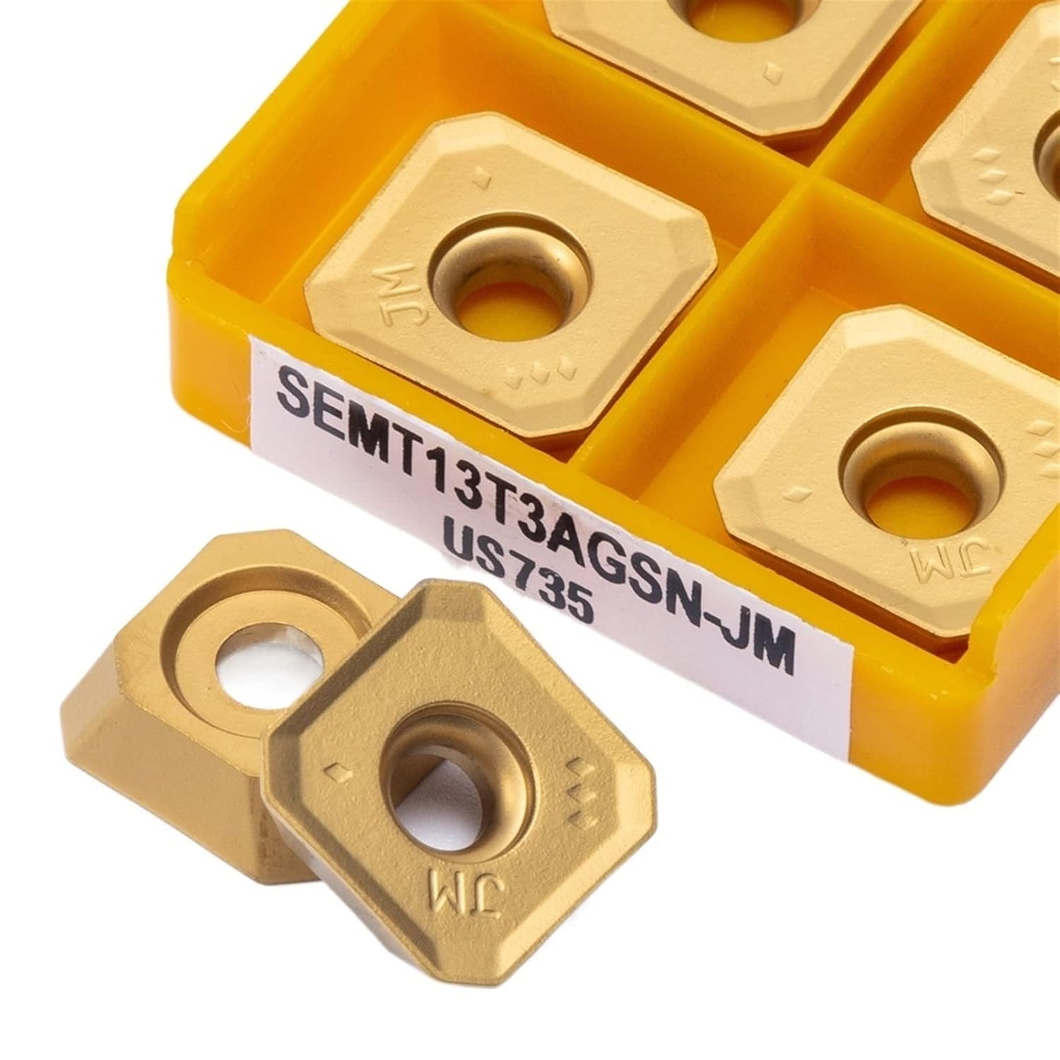 Indexable Lathe Carbide Insert 10Pcs SEMT13T3 JM 15TF 735 Machine Milling Cutter External Turning Tool Turning Insert(SEMT13T3 JM 15TF)