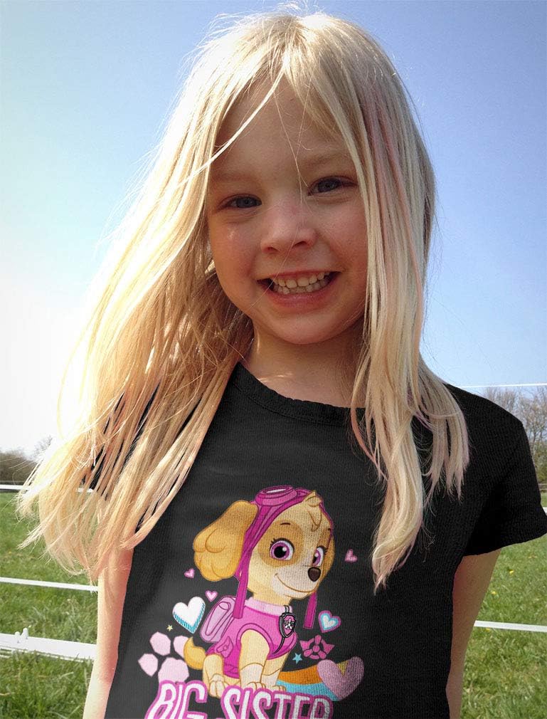Tstars Paw Patrol Big Sister Shirt Sibling Gifts Skye Toddler Kids Girls Fitted T-Shirt