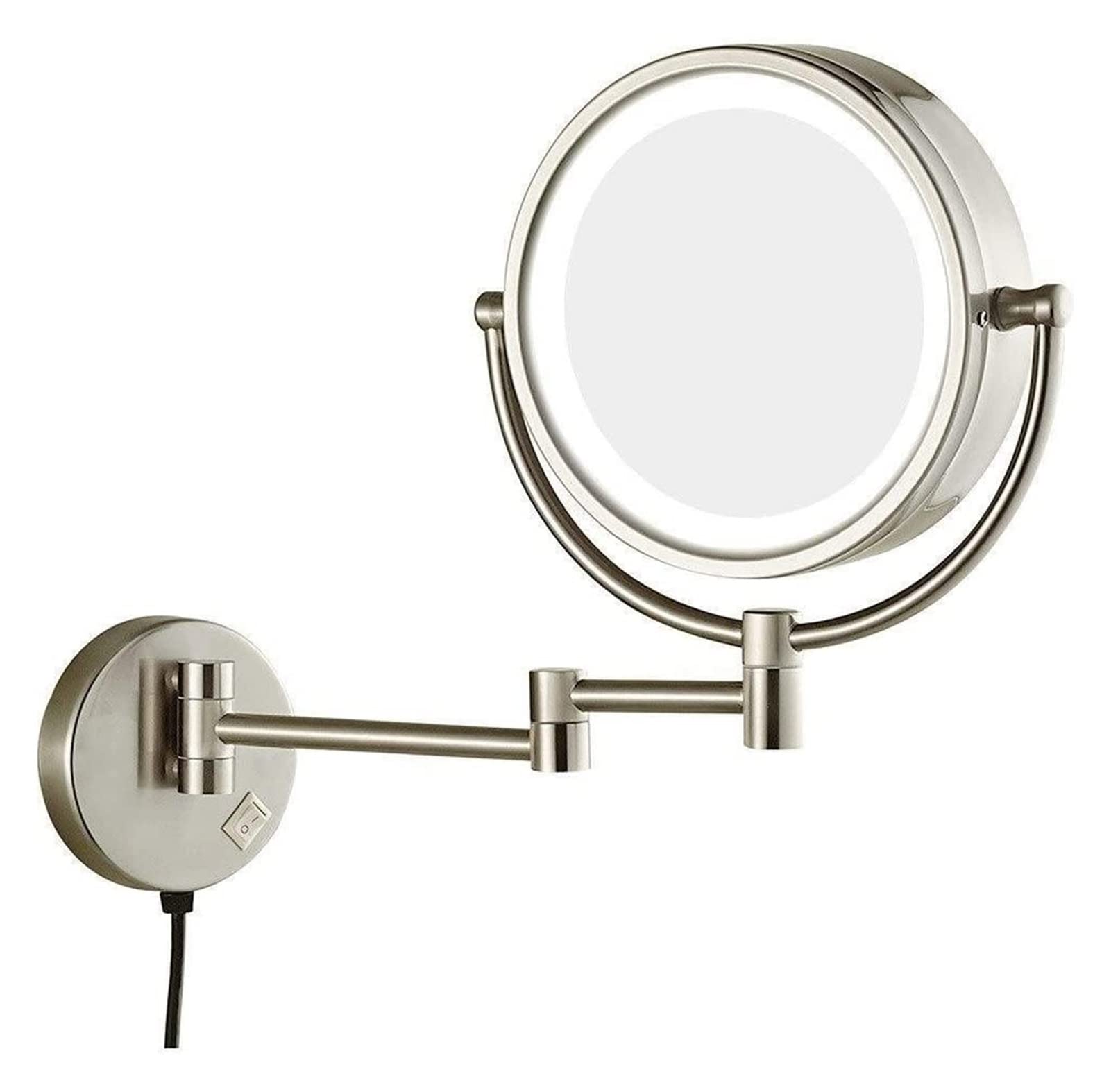 Miroir maquillage LED mural pour salle de bain moderne avec zoom 3X rotatif
