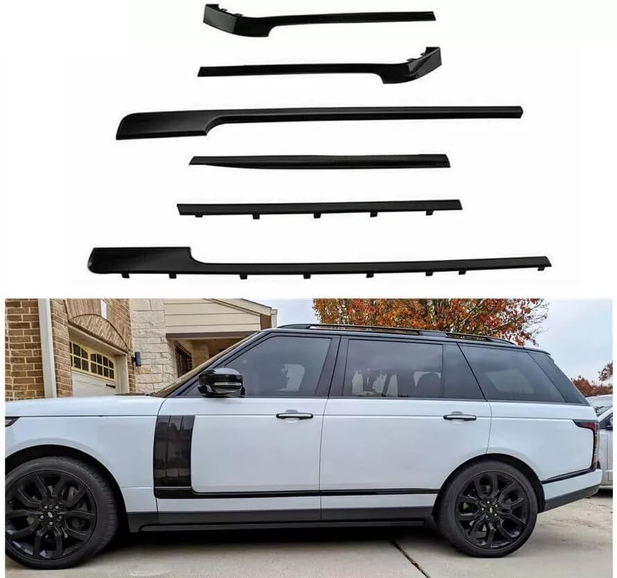 6Pcs Black Door Side Body Molding Trims Strip Kit for Range Rover L405 2013-2022