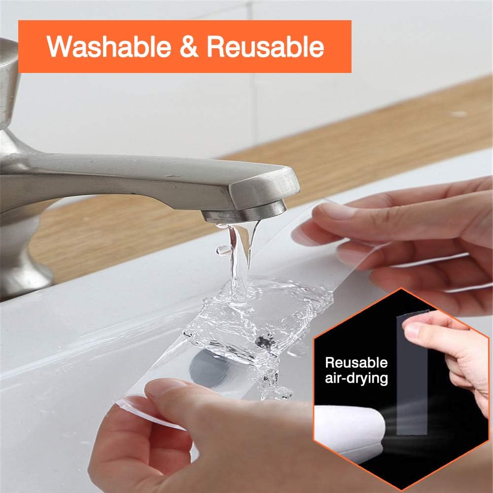 Double Sided Tape Heavy Duty (4FT), Multipurpose Mounting Tape Removable Nano Tape Adhesive Gel Grip, Washable Strong Sticky Wall Tape Strips Transparent Tape Poster Carpet Tape for Home & Office