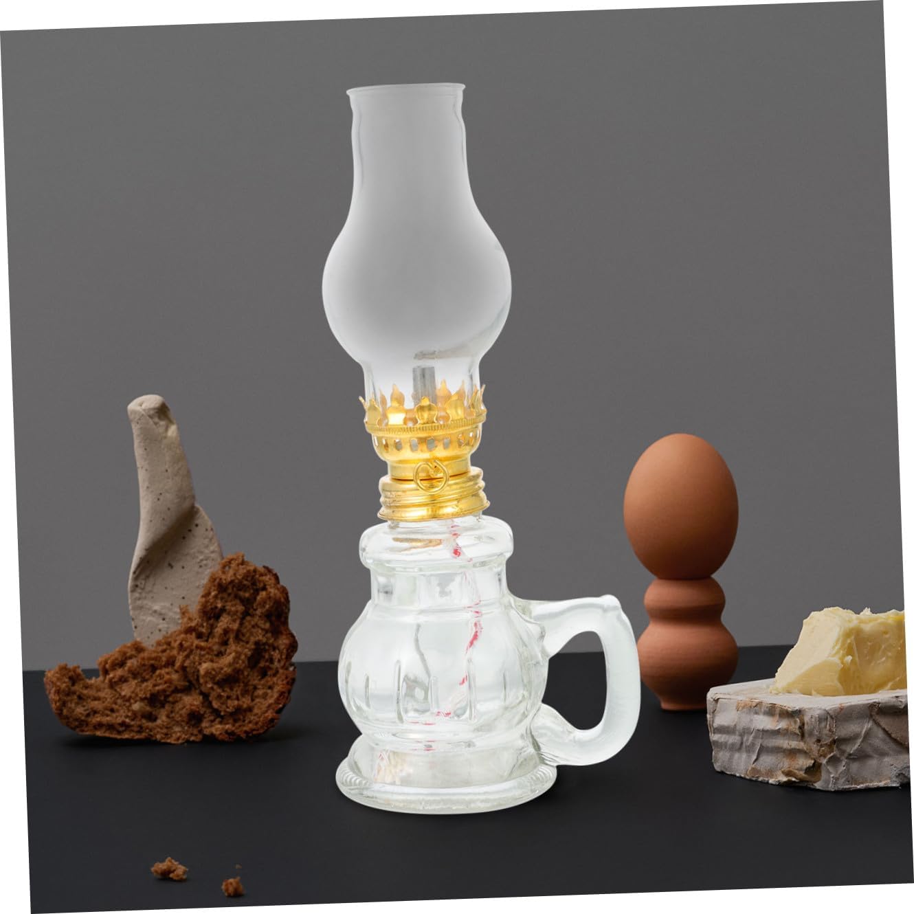 BESPORTBLE Glass Kerosene Lamp Shade and 1cm Wick Set, Original L555 Glass Chimney Replacement, 2pcs Oil Lamp Accessories for Indoor Lighting and Vintage Lanterns