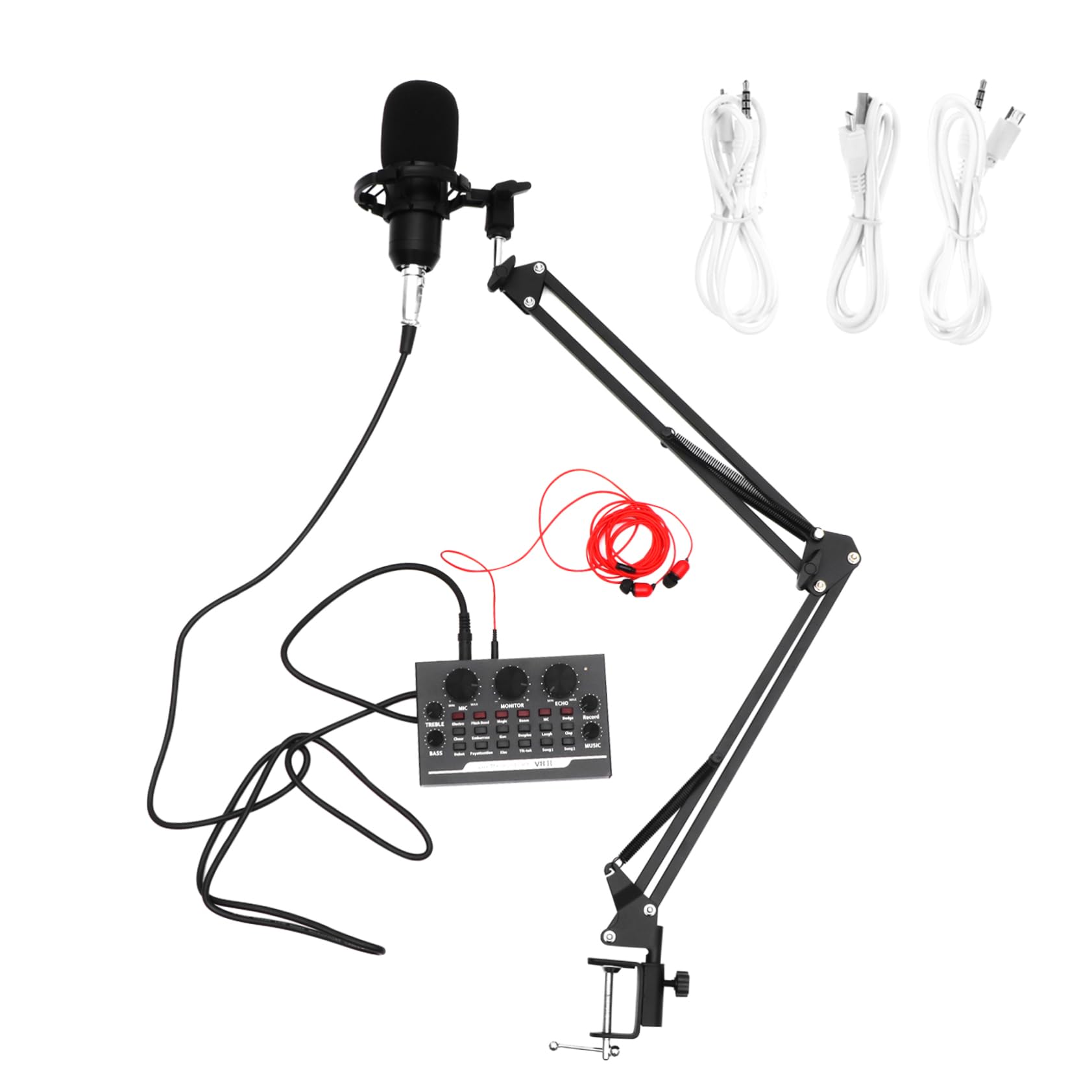 TOYANDONA 11 Sztuk Zestaw Mikrofonów Urządzenia Pojemnościowe Zestaw Mikrofonów Sprzęt Do Karaoke Karty Dźwiękowe Sprzęt Do Nagrywania Urządzenia Do Transmisji Internetowej Sprzęt