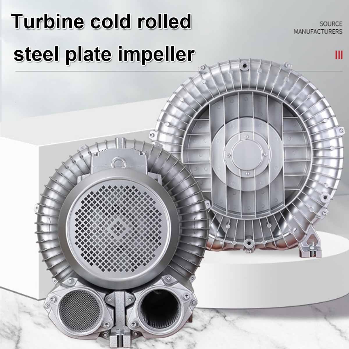 High-Pressure Vortex Ring Blower, Regenerative Blower, High-Pressure Industrial Vacuum Pump for Air Blowing Or Suction,Single Phase Turbine Blower for Air Blowing Or Suction(370W/0.5HP)