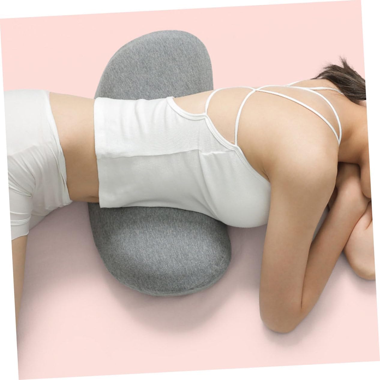 MAGICLULU Waist Pillow Lumbar Support for Bed Low Profile Pillow Practical for Sleep Reading Deep Gray