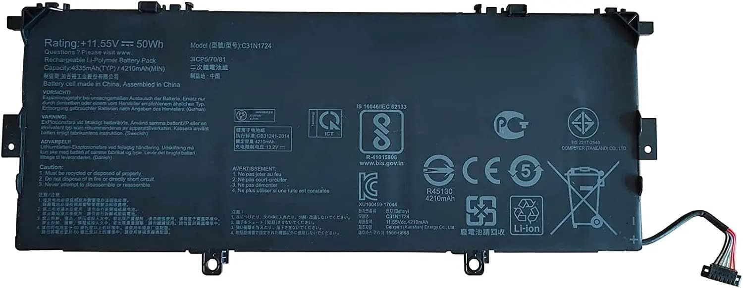 C31N1724 0B200-02760400 Laptop Battery Compatible with Asus ZenBook 13 UX331U UX331UAL U3100FAL UX331FAL UX331FAL-EG017R UX331FAL-EG028T Series(11.55V 50Wh)