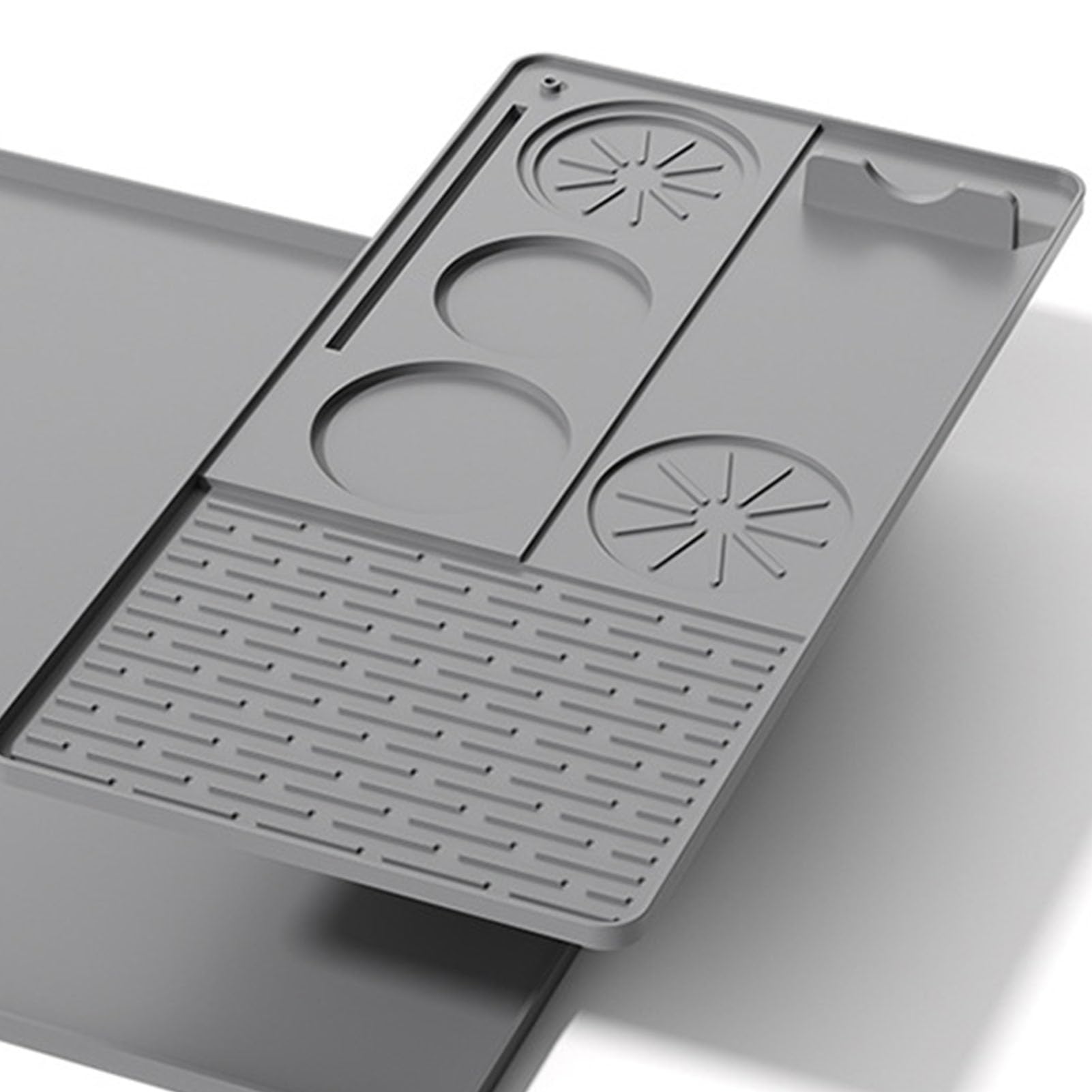 Ejoyous Set Tappetini da caffè in Silicone 2 in 1, Tappetino da Bar Grande con Tappetino Staccabile 22,83 X 15,35 Pollici, Protezione per Bancone Antiscivolo e Resistente Al Calore per Baristi