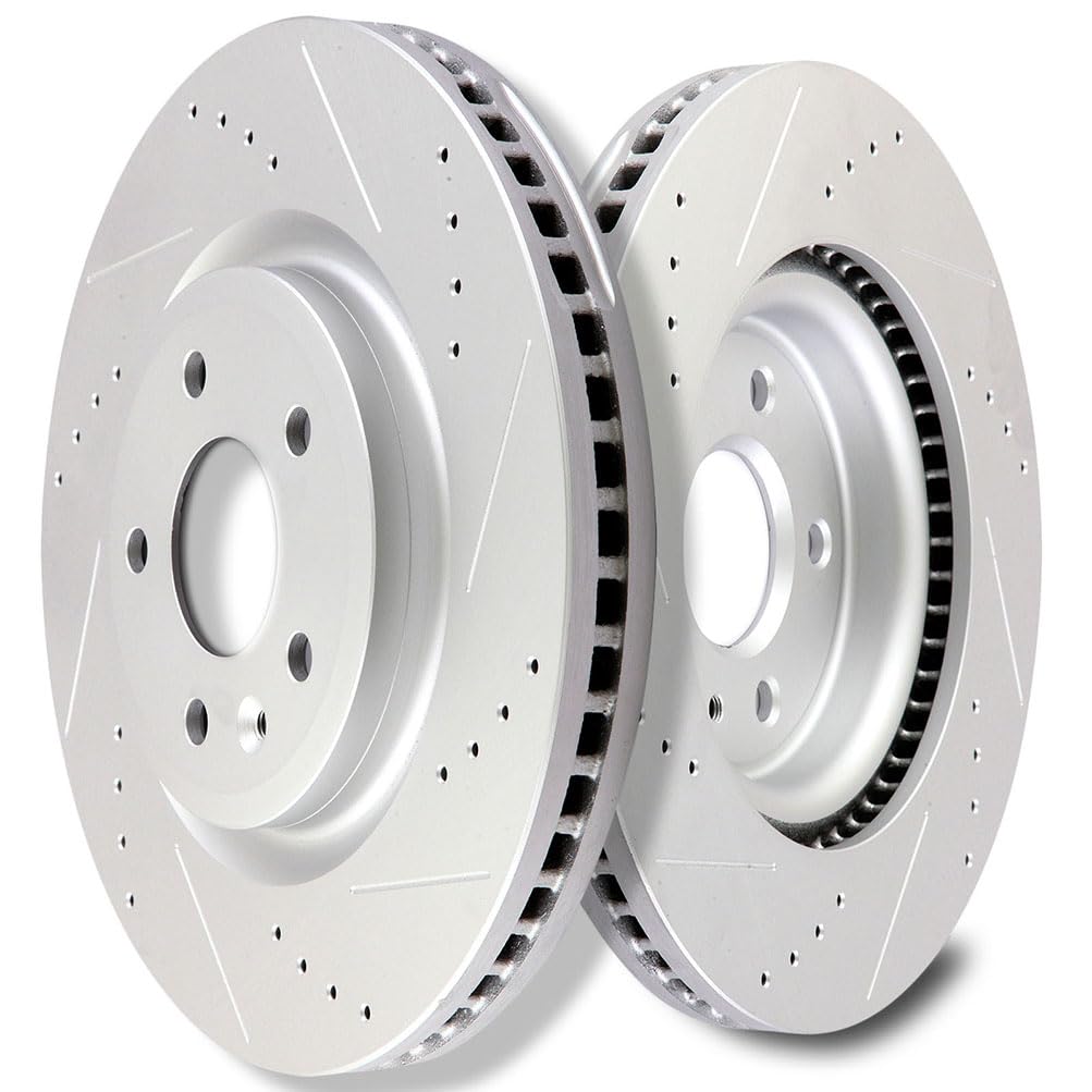 SCITOO Front Drilled Slotted Brake Rotors