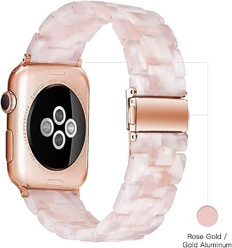 Light Compatible avec les Bracelets Apple Watch 38mm 40mm 41mm Femme,  Bracelet de Remplacement en Résine pour Apple Watch Series 7 6 SE 5 4 3 2  1(Flower Pink, 38mm/40mm/41mm) : Amazon.fr: High-Tech