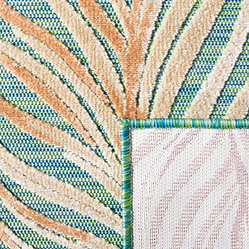 Tapete rectangular washable verde y óxido 2'7" x 5' miniatura 4
