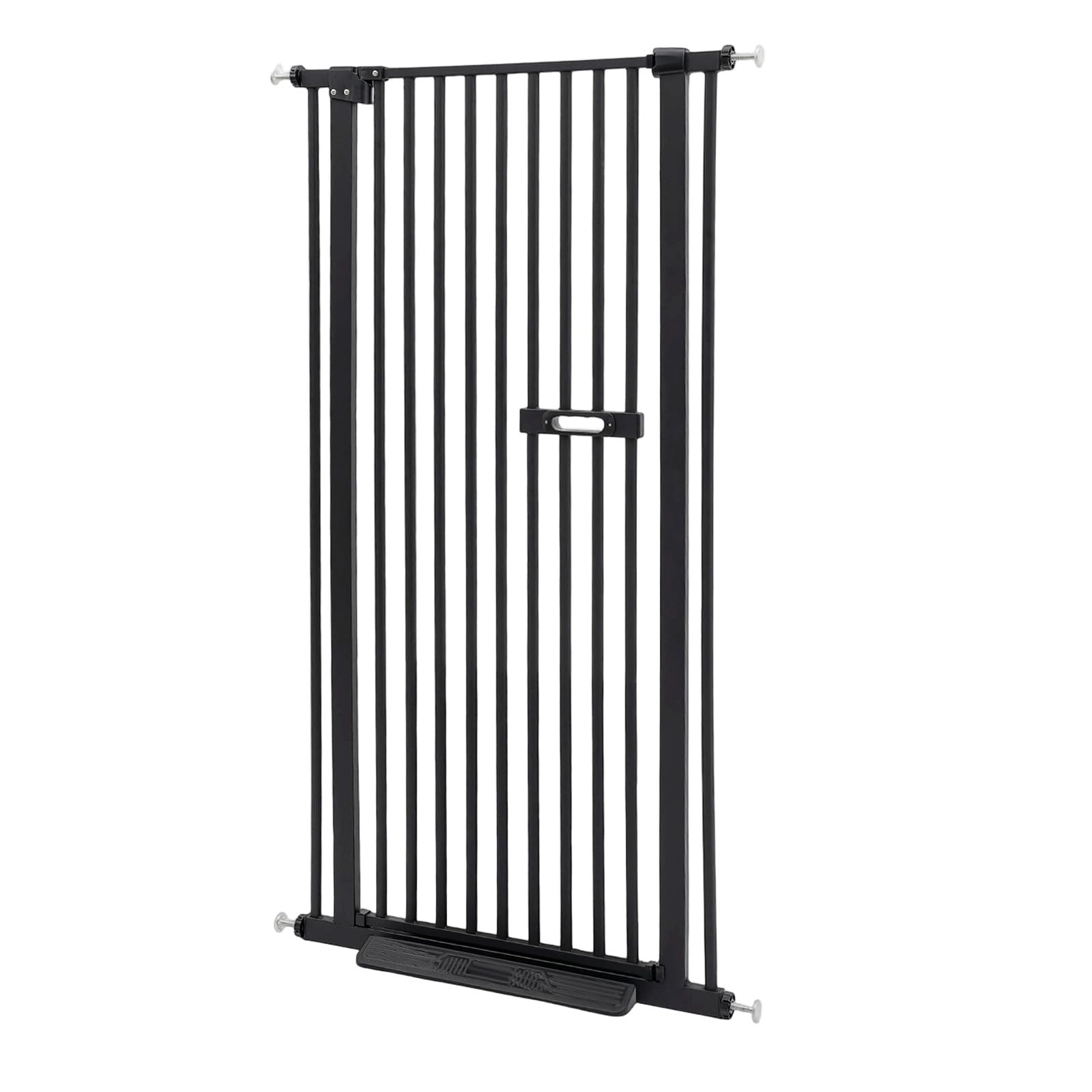 Griglia di sicurezza per animali domestici, altezza 150 cm, con porta, griglia di sicurezza per cani e gatti, larghezza regolabile 76-85 cm, senza foratura, per la casa