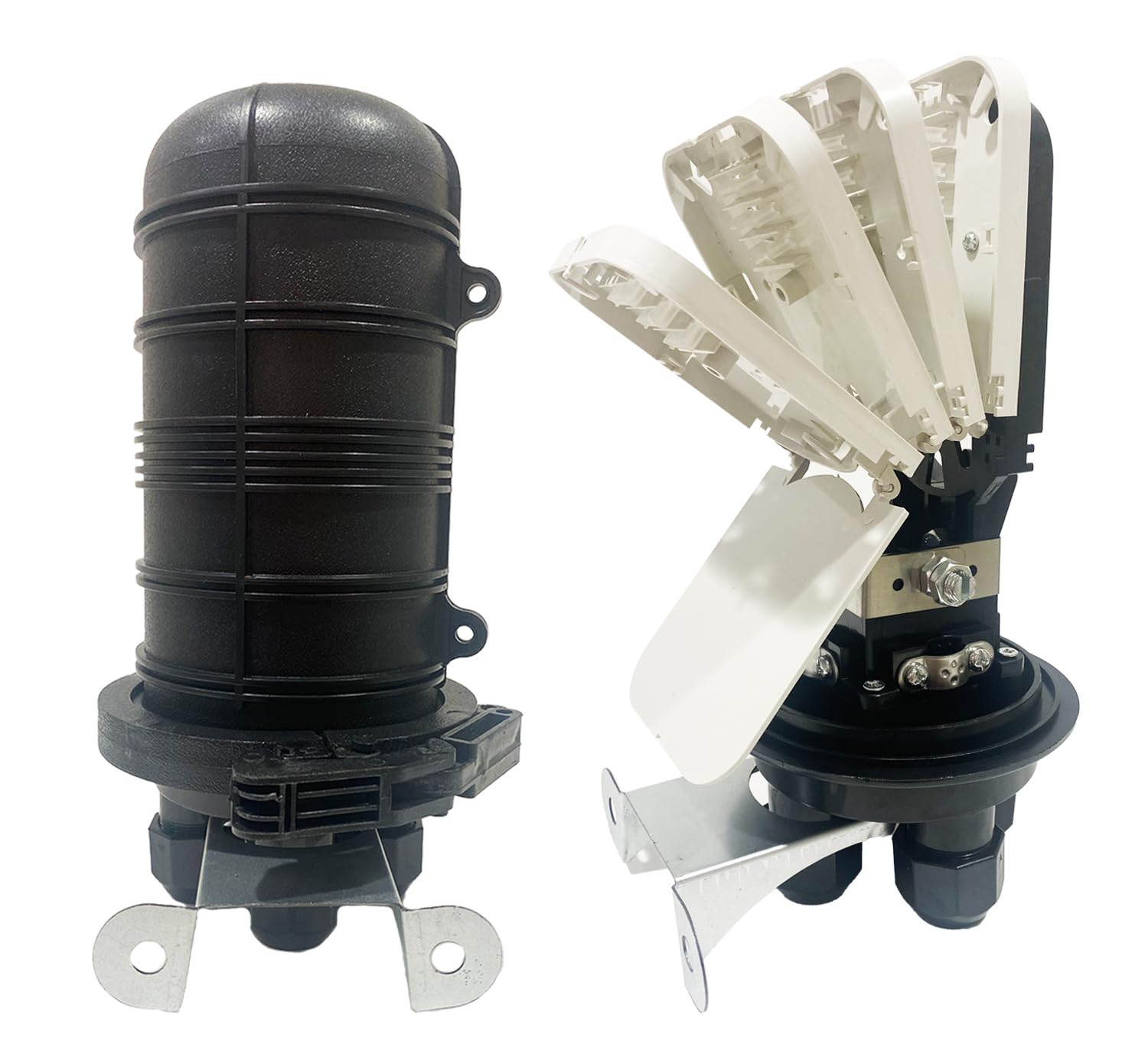 Aerial & Direct Burial Fiber Optic Cable Enclosure with Fiber Splice Tray for Splicing with Fusion splicer | Fiber Enclosure Splice Box with Fusion Splice Sleeves 60mm (Mini Mechanical 48 Strand)