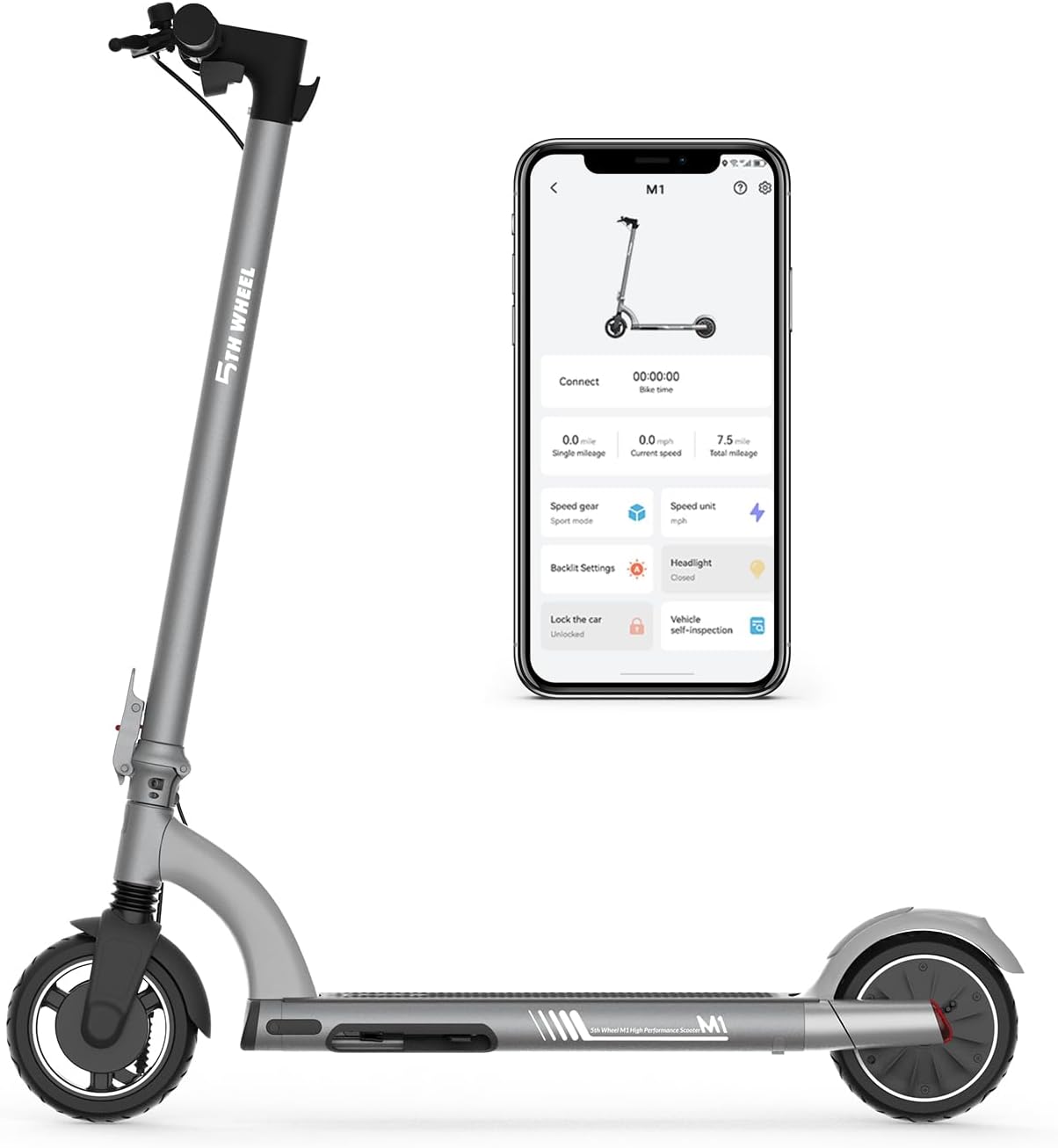 5TH WHEEL M1 Electric Scooter 13.7 Miles Range & 15.5