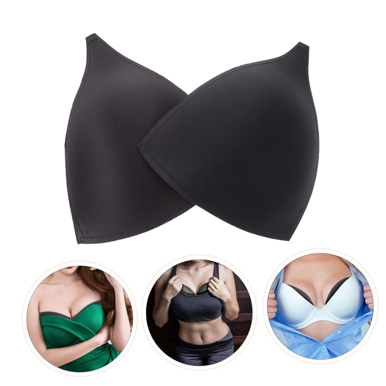 FOMIYES Almohadillas Para Copas Insertos Para Sujetadores Copas Para Mujer Relleno Para Sujetadores Almohadillas De Esponja Negras