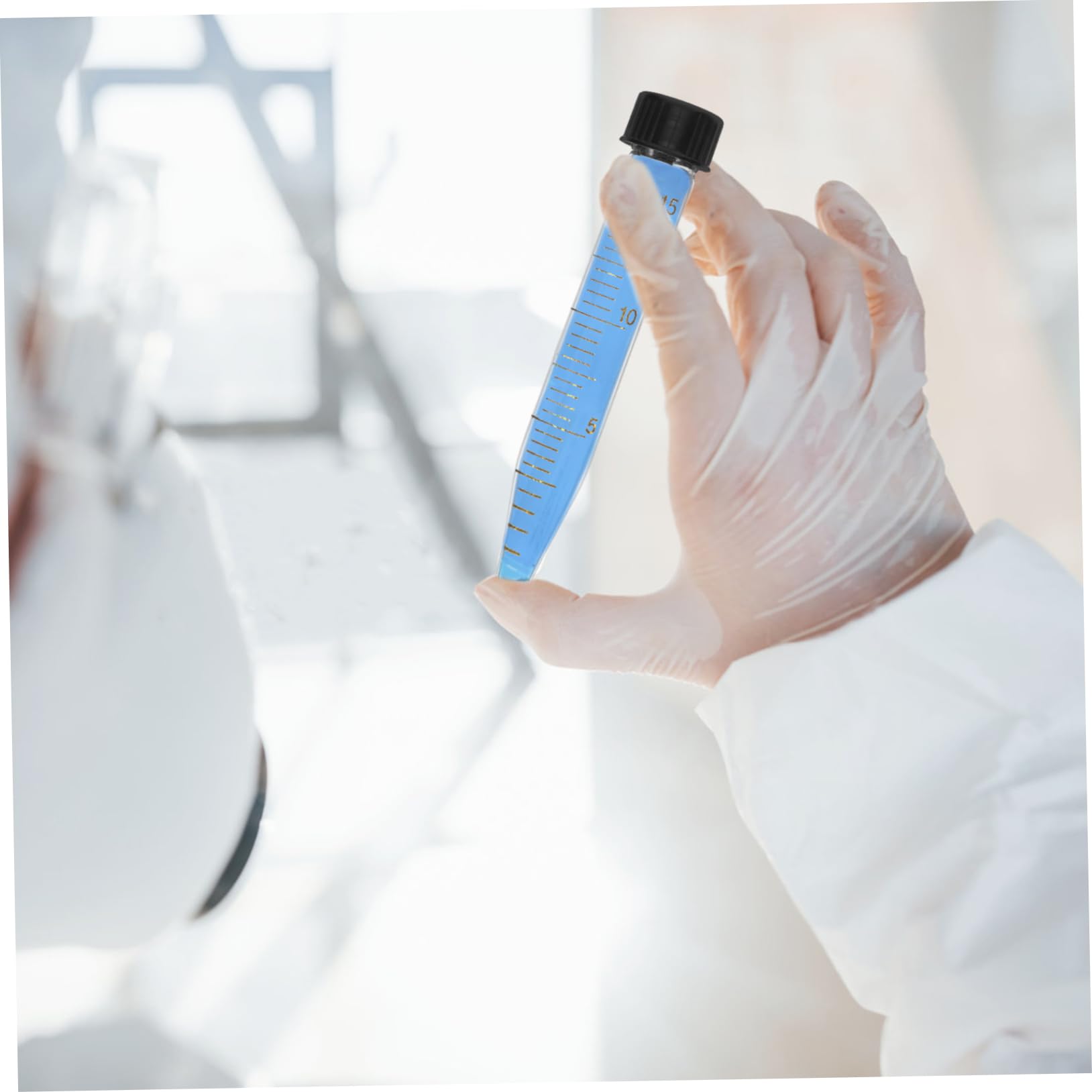 Mobestech Tubo Centrífugo Cónico de Vidrio para Laboratorio de 15 Ml con Rosca, Alta Fiabilidad y Paquete de 10 Unidades para Investigación Bioquímica