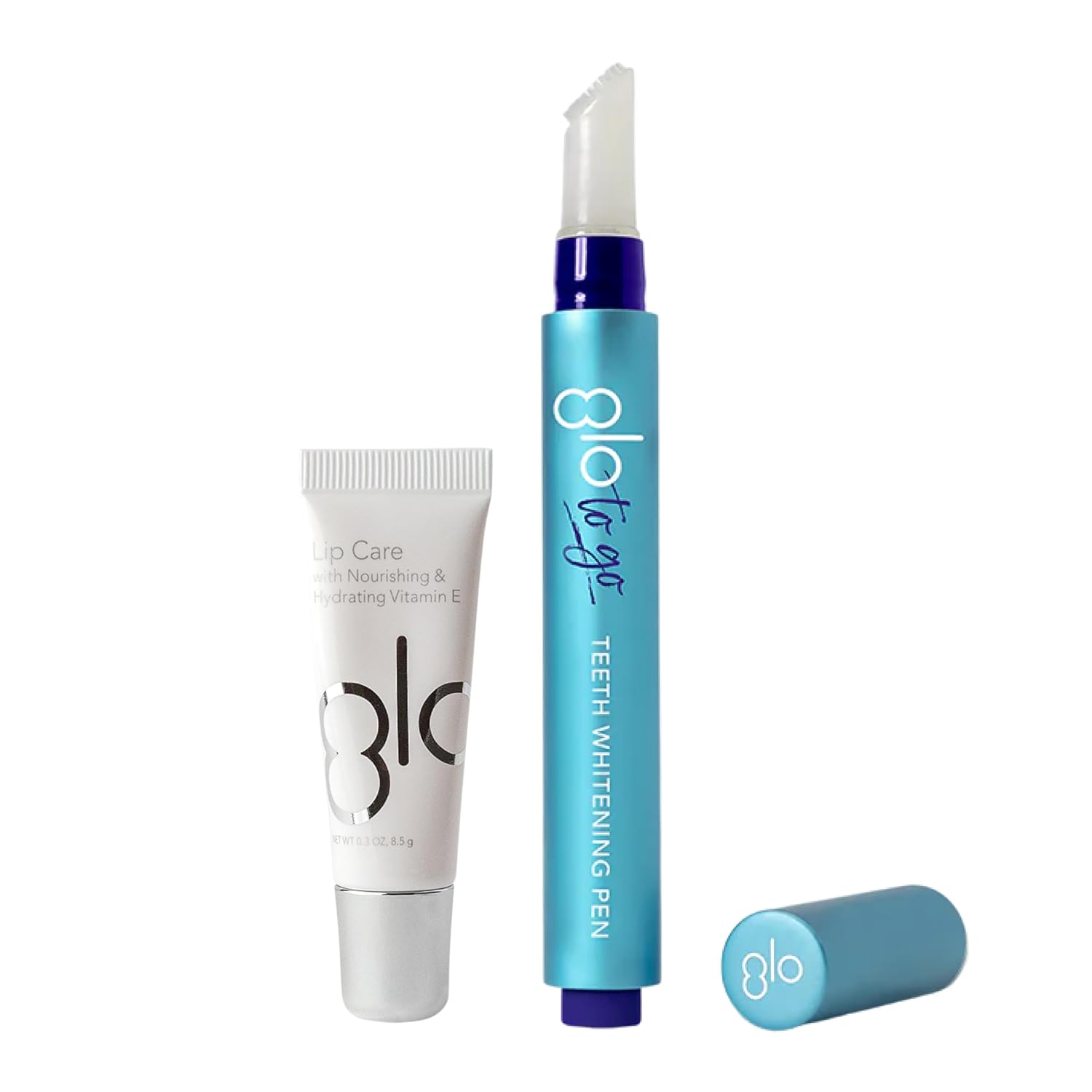 GLO Science Everyday Touch-Up Bundle with Lip Balm & Whitening Pen – Moisturizing Mint Lip Gloss with Shea Butter, 0.3 oz – Cinnamint Teeth Whitener Gel Pen for Stain Removal
