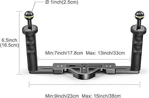 Miniatura 93 de Seafrogs - Brazo de cámara de buceo subacuático de 1 pulgada, abrazadera de bola submarina estándar negra para sistema de luz de fotografía