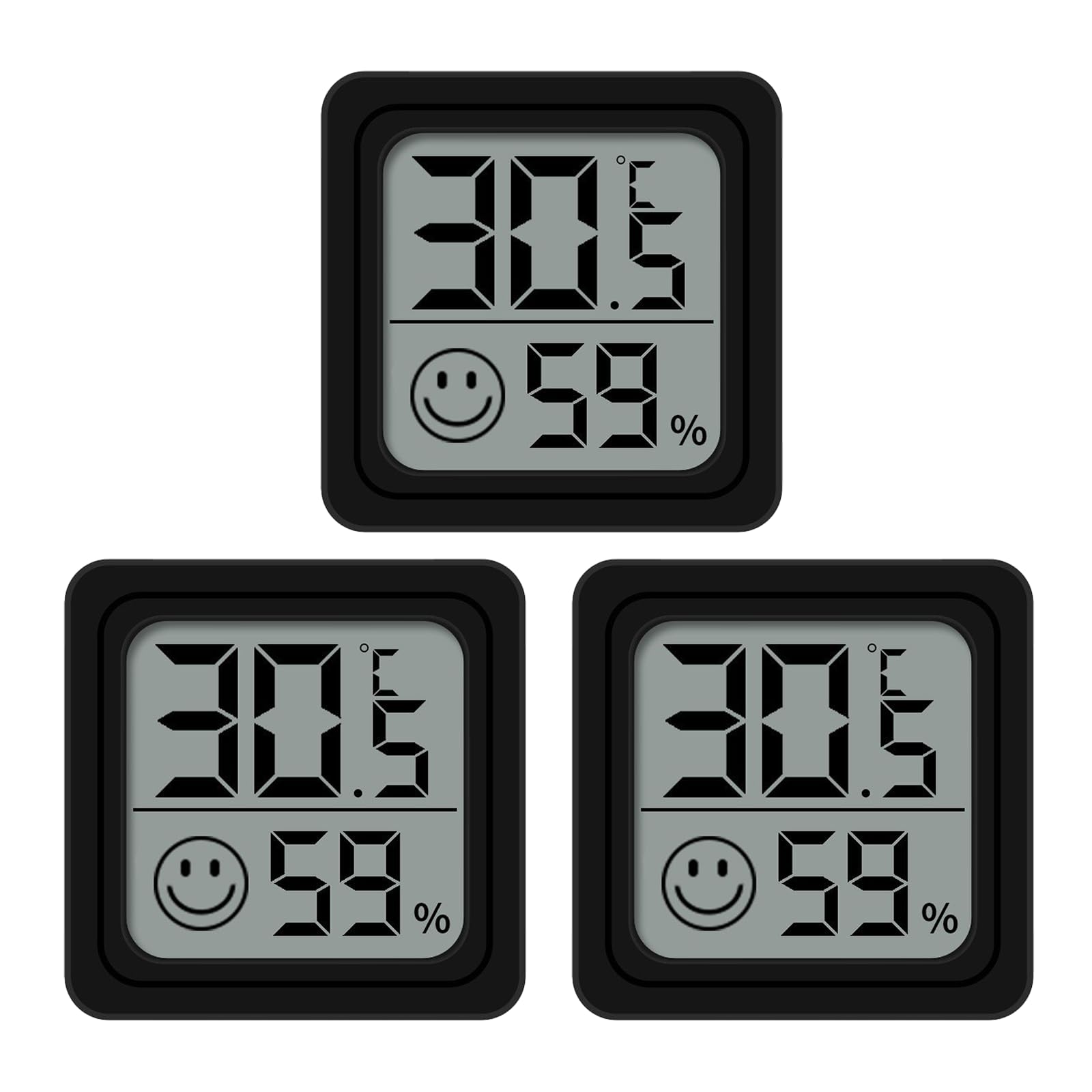4PCS Room Thermometer, Digital Room Hygrometer Accurate Temperature Humidity Meter Gauge Monitor Indoor Humidity Meter Large LCD Display Celsius for House Greenhouse Baby Office Garden Cellar (White) — view 8