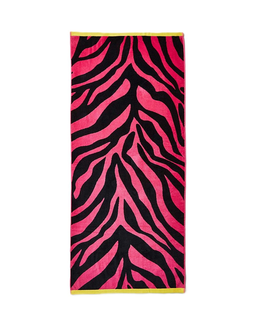 Allure Bath Fashions Black Allure Extra Large Beach Towel 80 X 180Cm - Zebra Print Design In Pink/ - 100% Cotton