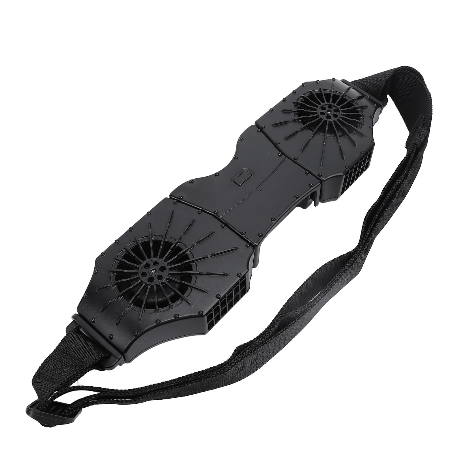 Wiederaufladbarer Gürtelventilator 8000 -mAh Battery Battery Battery Operated Wearable Personal Lüfter mit Zwei Gebläsensystemen für Campingfischen Im Freien mit Abnehmbarem (Schwarz)
