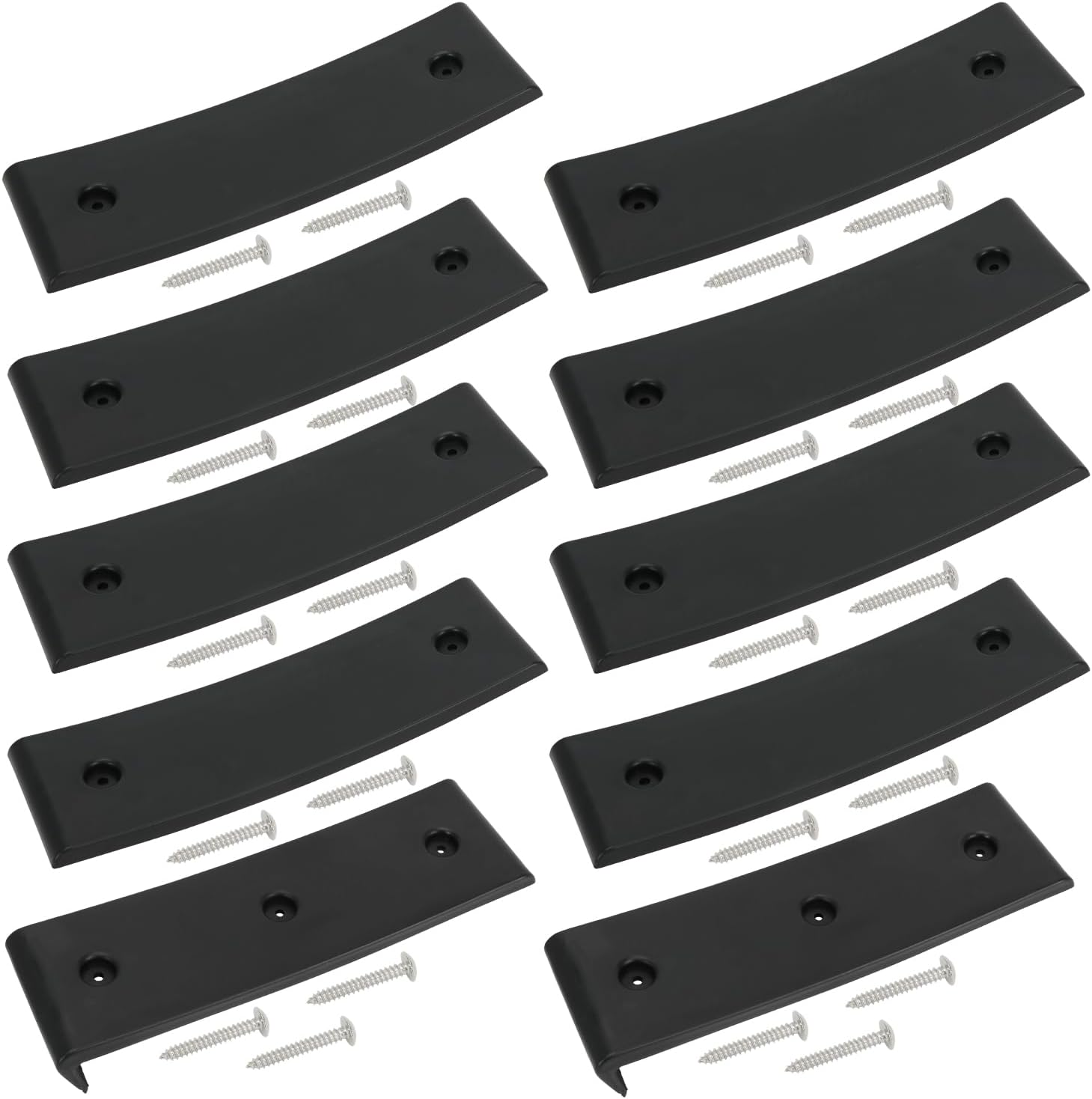 8 PCS Boat Trailer Bunk Slide Pads & 2 PCS Bunk Enders Compatible with Easier Launching & Loading 3" x 10" Boat Trailer Bunk Slicks (White)