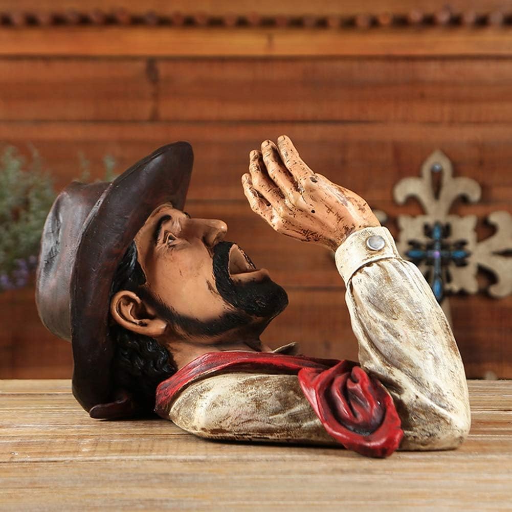Western Cowboy Style Resin Wine Rack Bottle Rack Whiskey Wine Rack Tabletop Mount Painted Rustic