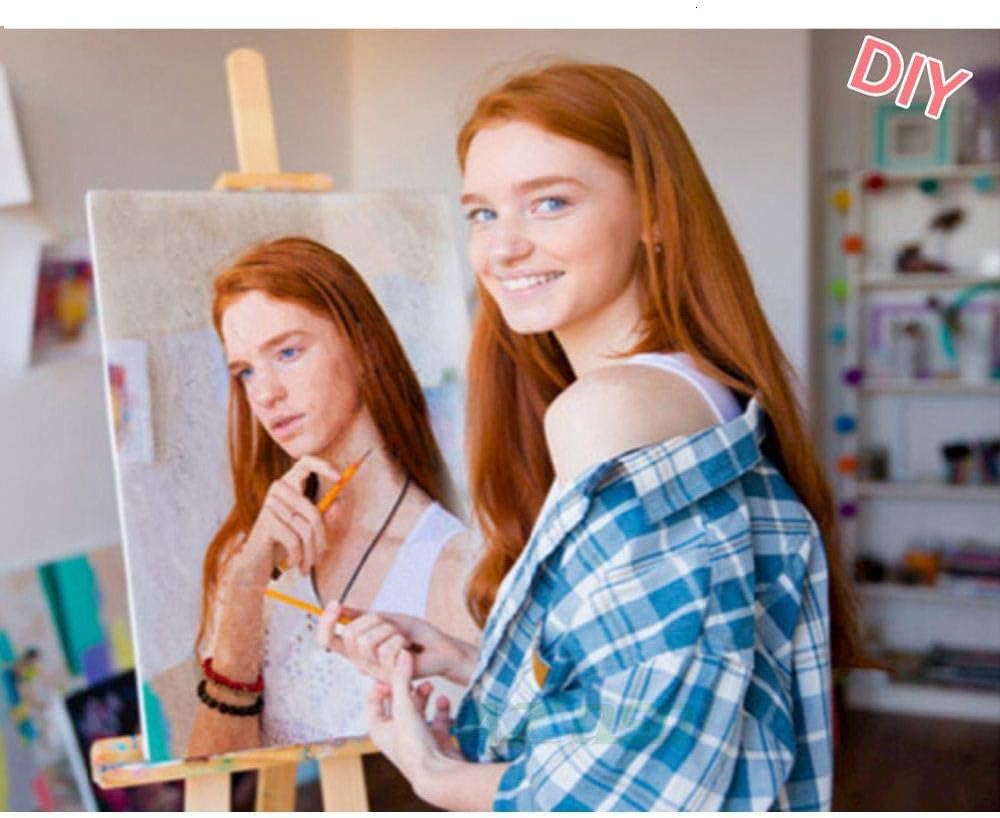 Personalised Paint by Numbers Photo Custom DIY Oil Painting by Number Picture Drawing Canvas Portrait Family Children Pets Photo 40x50cm Framed