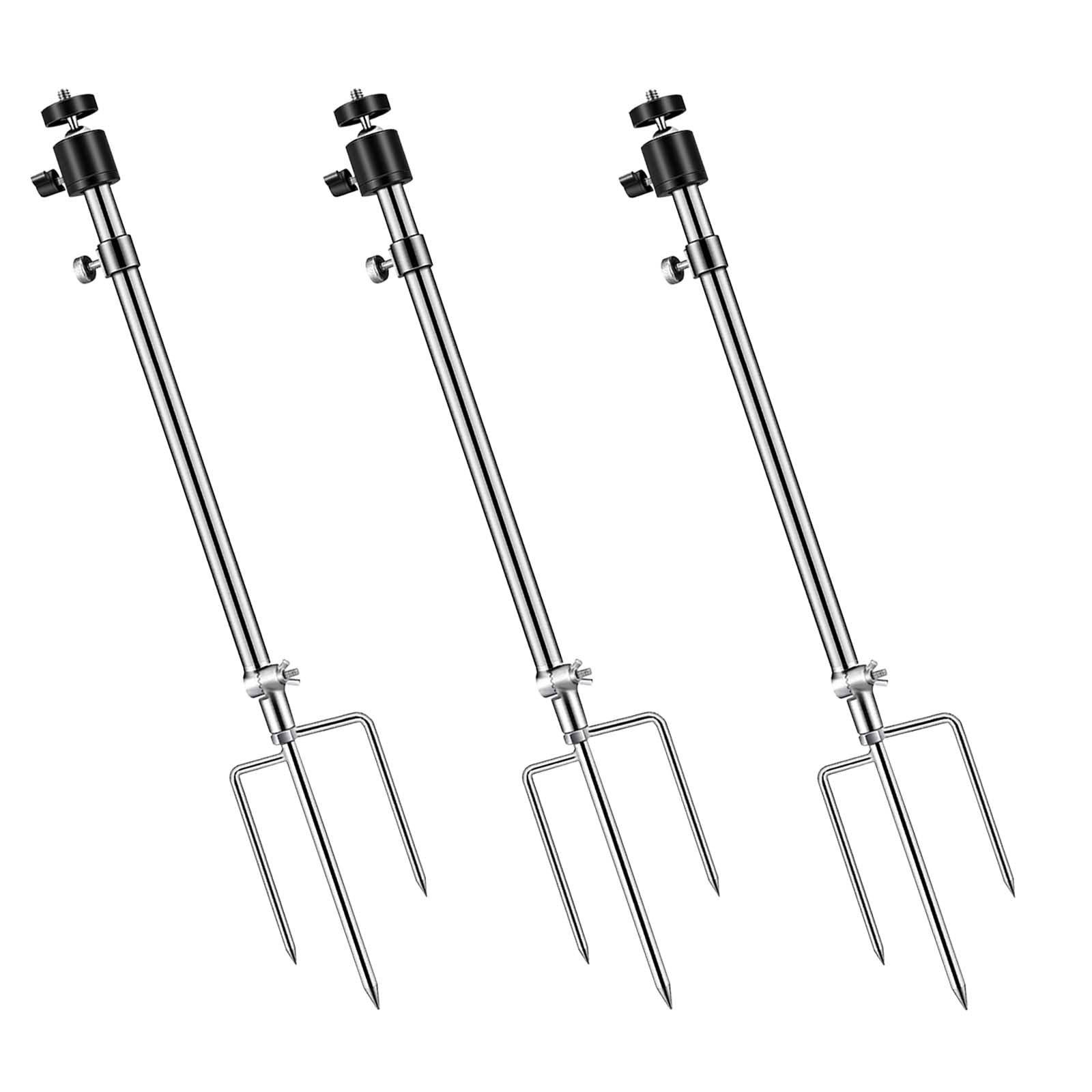 Game & Trail Camera Mount, Trail Camera Stand Mounts Ground Holder, 360 Degree Adjustable Universal Screw Connection 1/4''-20 (6mm), for Night Fishing