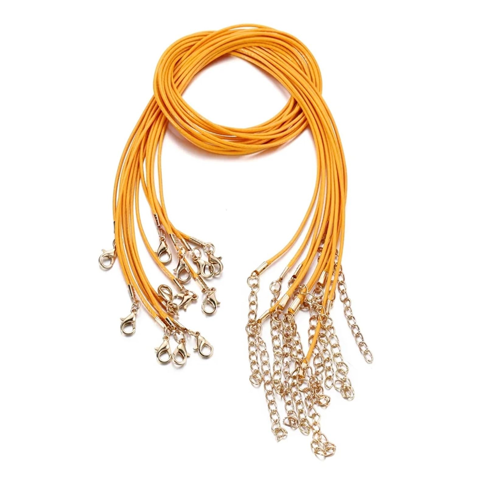 Anenog Ginger Leather Necklace Cord With Clasps 100Pcs 1.5Mm Handmade Leather With Lobster Clasp String Cord Adjustable Braided Rope For Diy Necklaces Pendant Charms Findings(Ginger)
