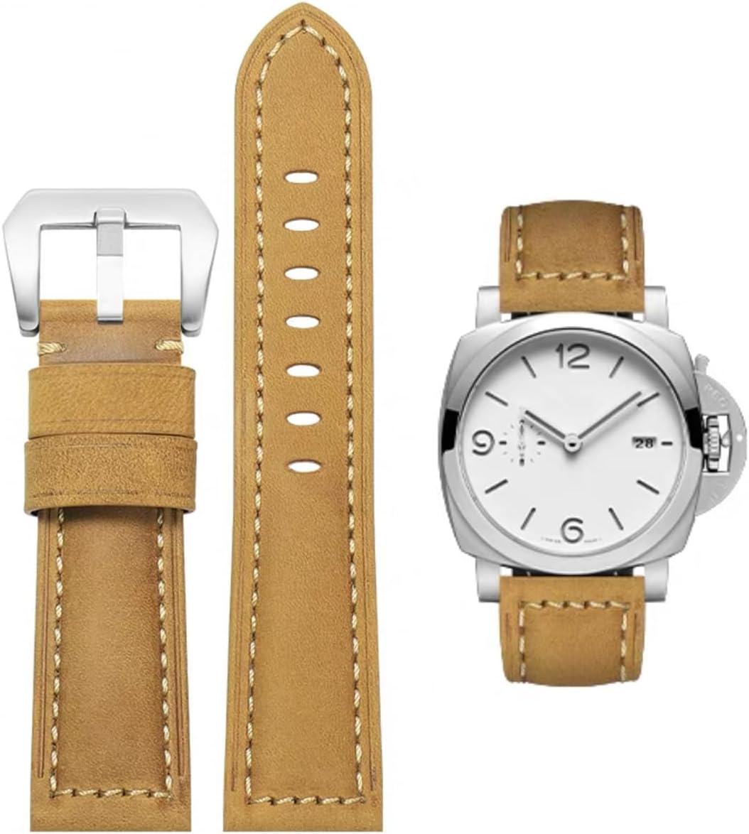 Watch Strap Leather for Panerai Strap 22mm 24mm 26mm Leather Vintage Military Watch Strap Watch Band Relacement Band for Panerai Men