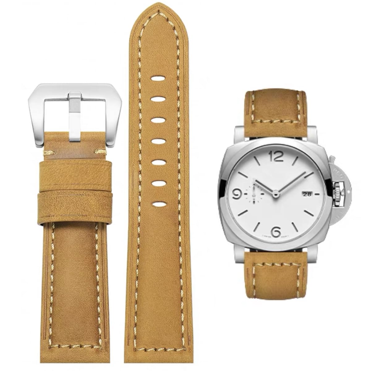 ハンドメイド パネライ など用 以外も 時計ベルト 20mm～26mm 尾錠付 ハンドメイド パネライ など 以外も 時計ベルト ヴィンテージ カーフ