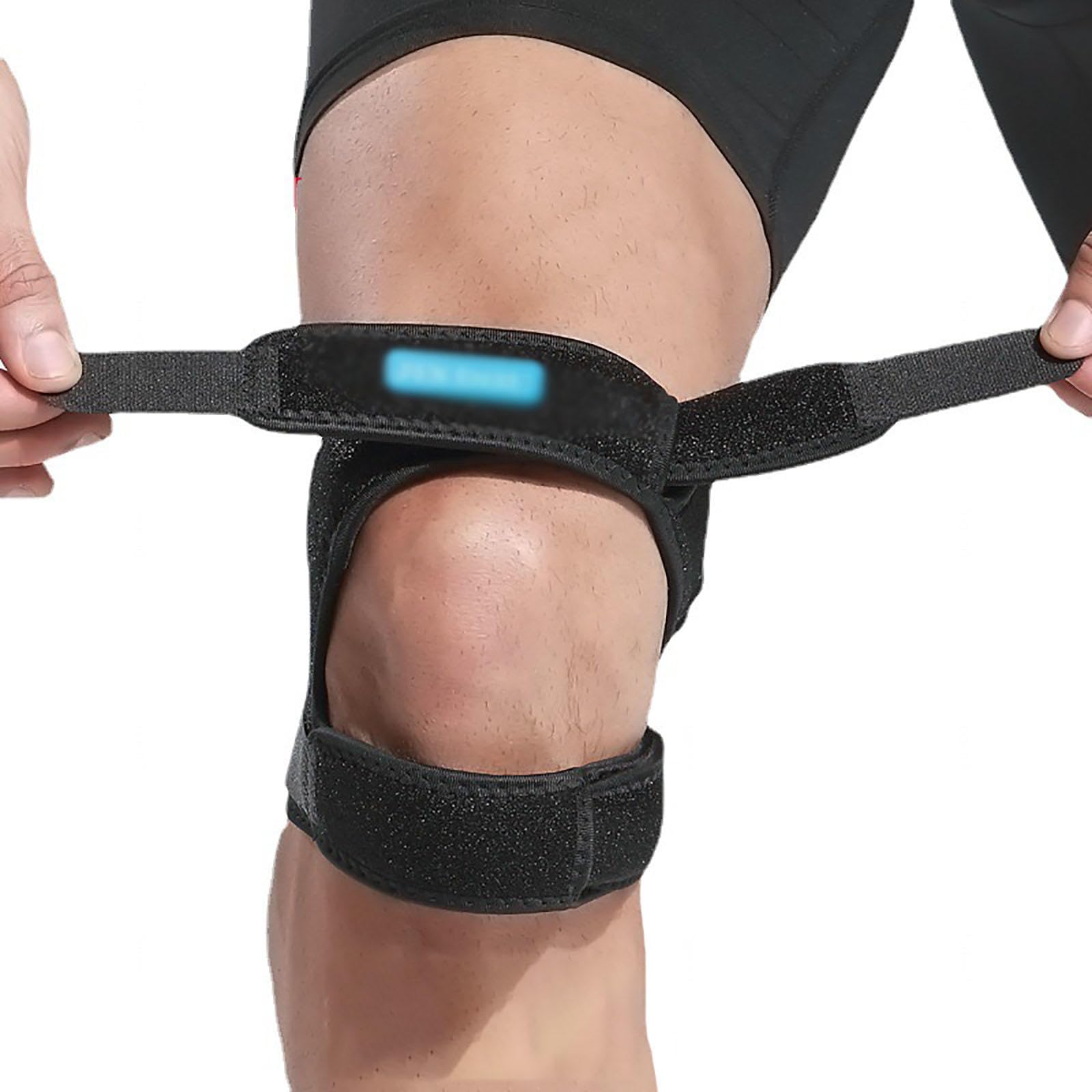 Genouillère Tendon pour Femme Homme, Lot de 2 Attelles de Soutien pour Soulager La Douleur Au Genou, Bande Réglable pour La Randonnée, pour La Randonnée, Le Football, Le Basket-Ball