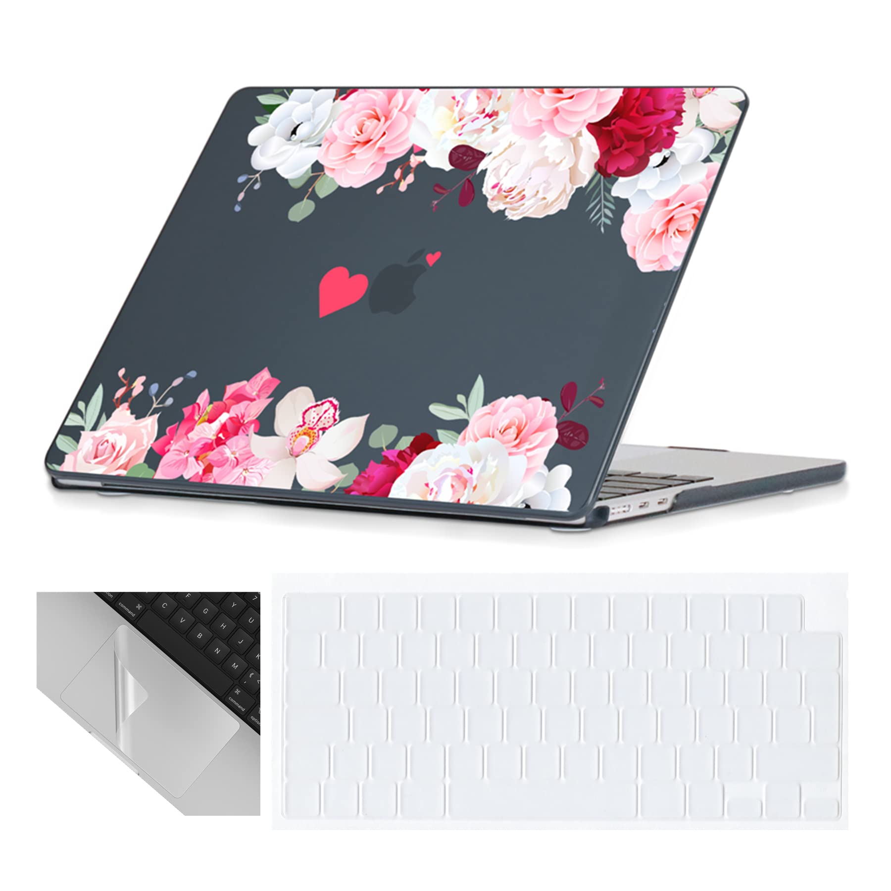 Se7enline Compatible with 13.6 MacBook Air Case M2 M3/M4 2022-2025 for Mac Air 13.6-inch A2681/A3113/A3240 Laptop Hard Shell Case with Keyboard Protective Cover & Trackpad Protector, Colorful Floret — view 21