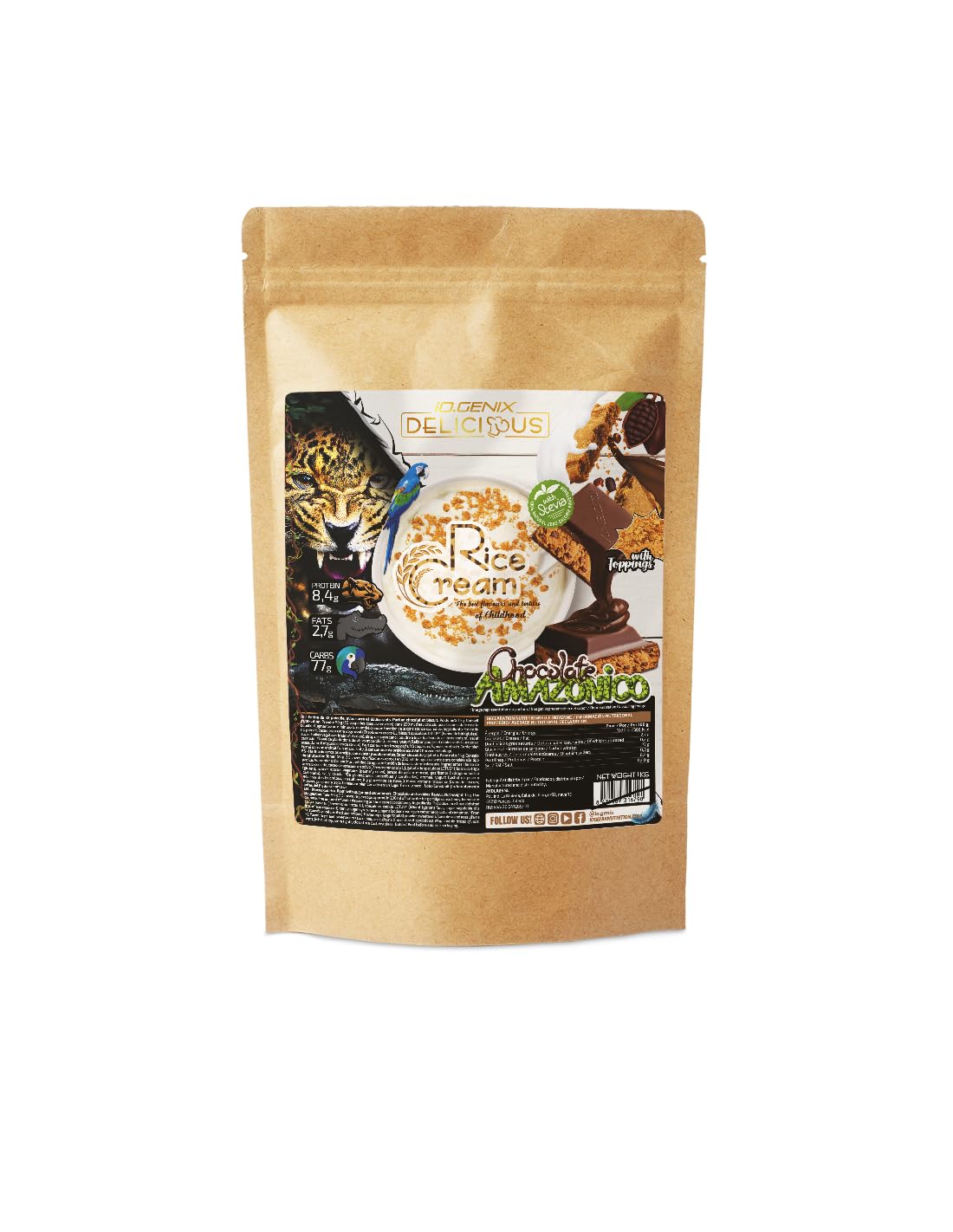iO.GENIX - Crema de Arroz | 1 kg | Harina de Arroz Precocida | Fuente de Energia | Buena Digestibilidad (White Choco Rings) — view 16