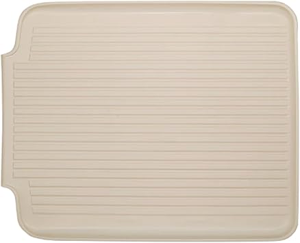 Better Houseware Dish Drainer Mat, Large Almond Dish Drain Board for Kitchen Countertop, Protects Surfaces & Speeds Drying, 19.5 x 15.5 x 1.25, Almond