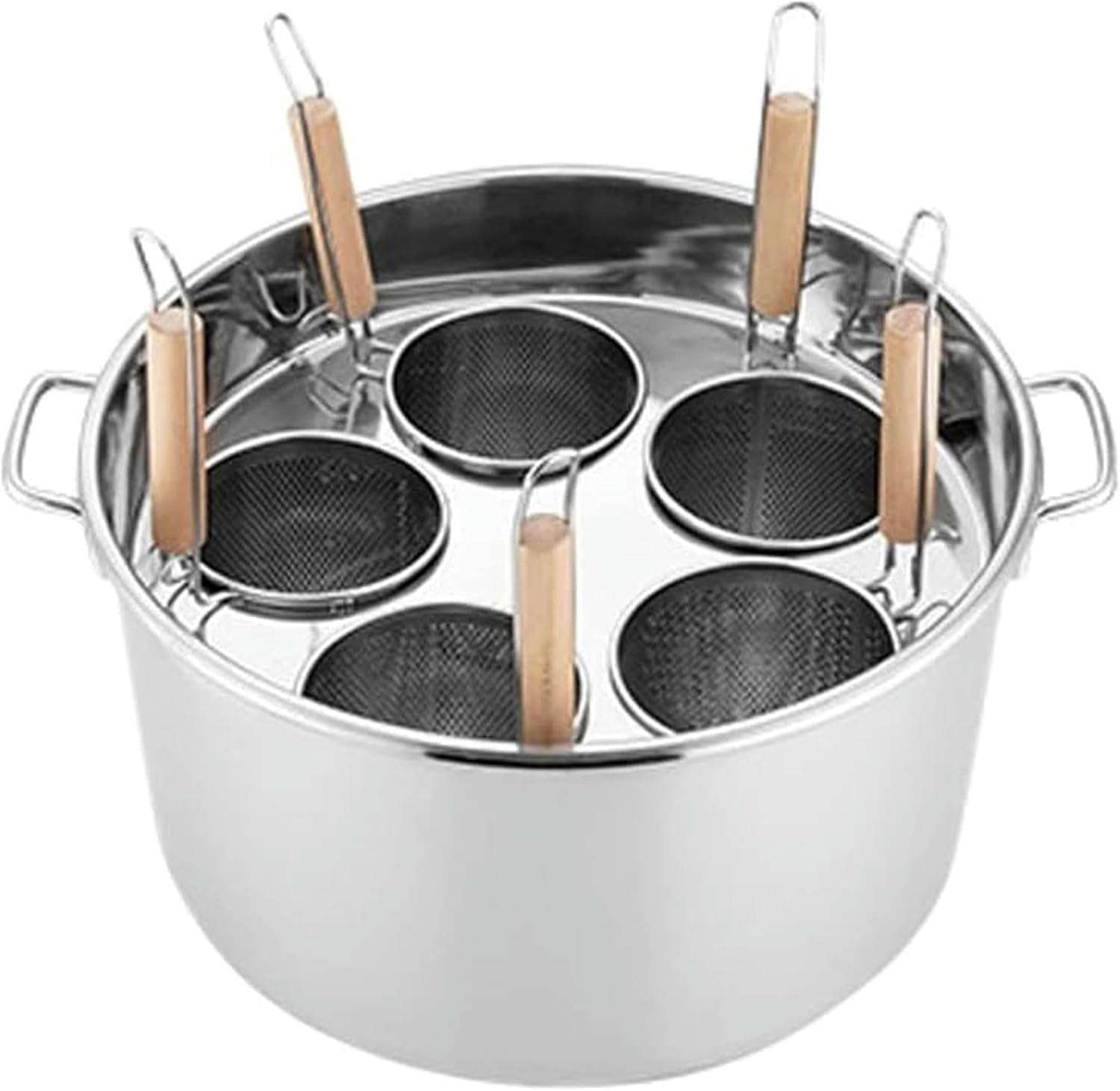 Multipots, Stainless Steel Pasta Pot with Strainer Insert, Stock Pot with Steamer Basket and Pasta Pot Insert, Pasta Cooker Set with Lid Cookware, 5 Holes-1, 4Holes