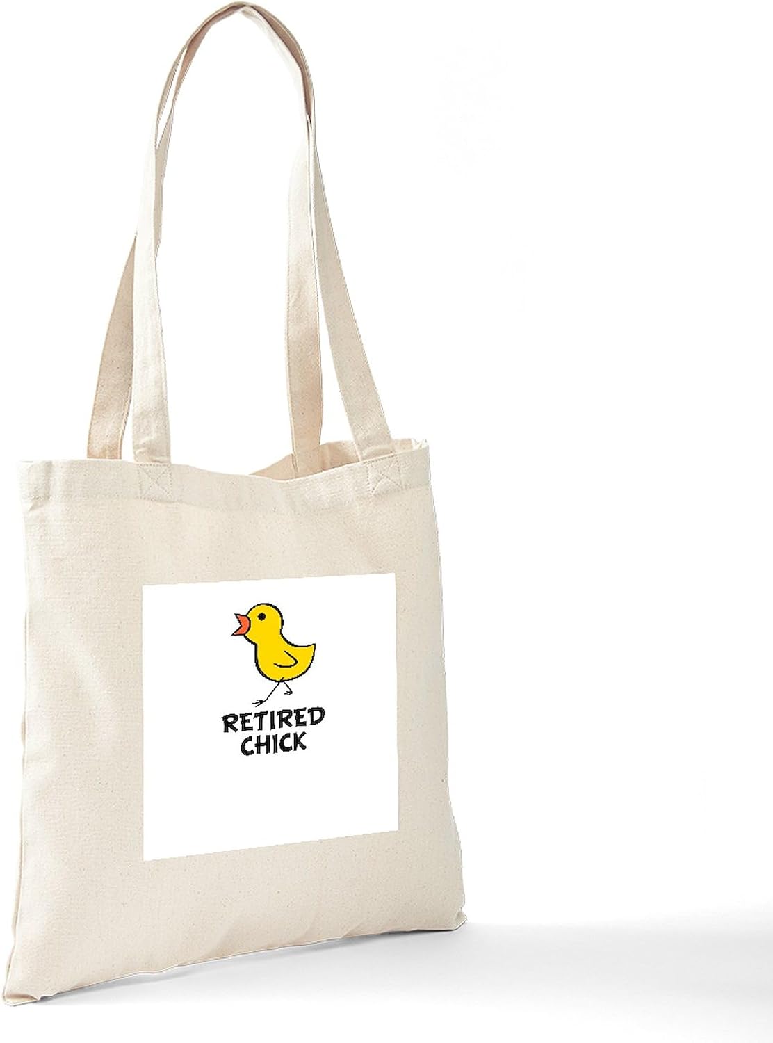CafePress Retired Chick Tote Bag Natural Canvas Tote Bag, Reusable Shopping Bag