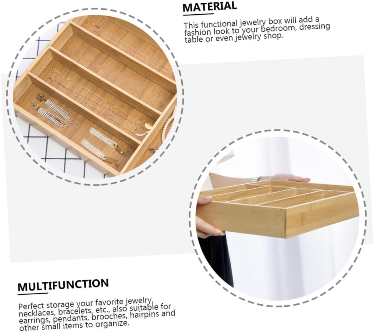 BESTOYARD Jewelry Box Multi Grid Storage Container for Pendants image 3