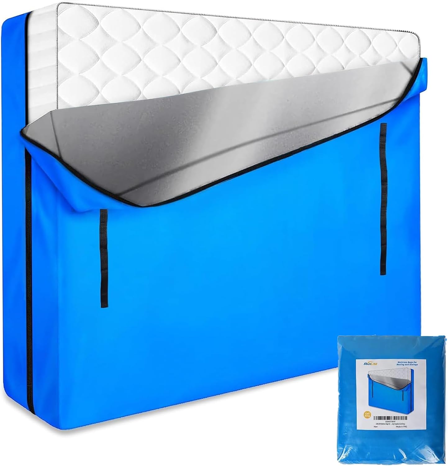 ANALIM Mattress Bags for Moving and Storage, Zippered Mattress Storage Bag with 8 Strong Carrying Handles, Cover Moving Supplies Reusable Mattress Protector (Cali King)