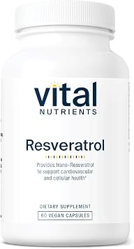 Vital Nutrients Resveratrol - Ultra High Potency Antioxidant - Trans Resveratrol for Cardiovascular and Cell Health Support* - Vegan Supplement - Gluten, Dairy and Soy Free - Non-GMO - 60 Capsules